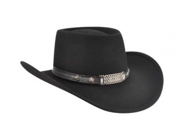 Topi Cowboy dengan Aksen Tali Kulit